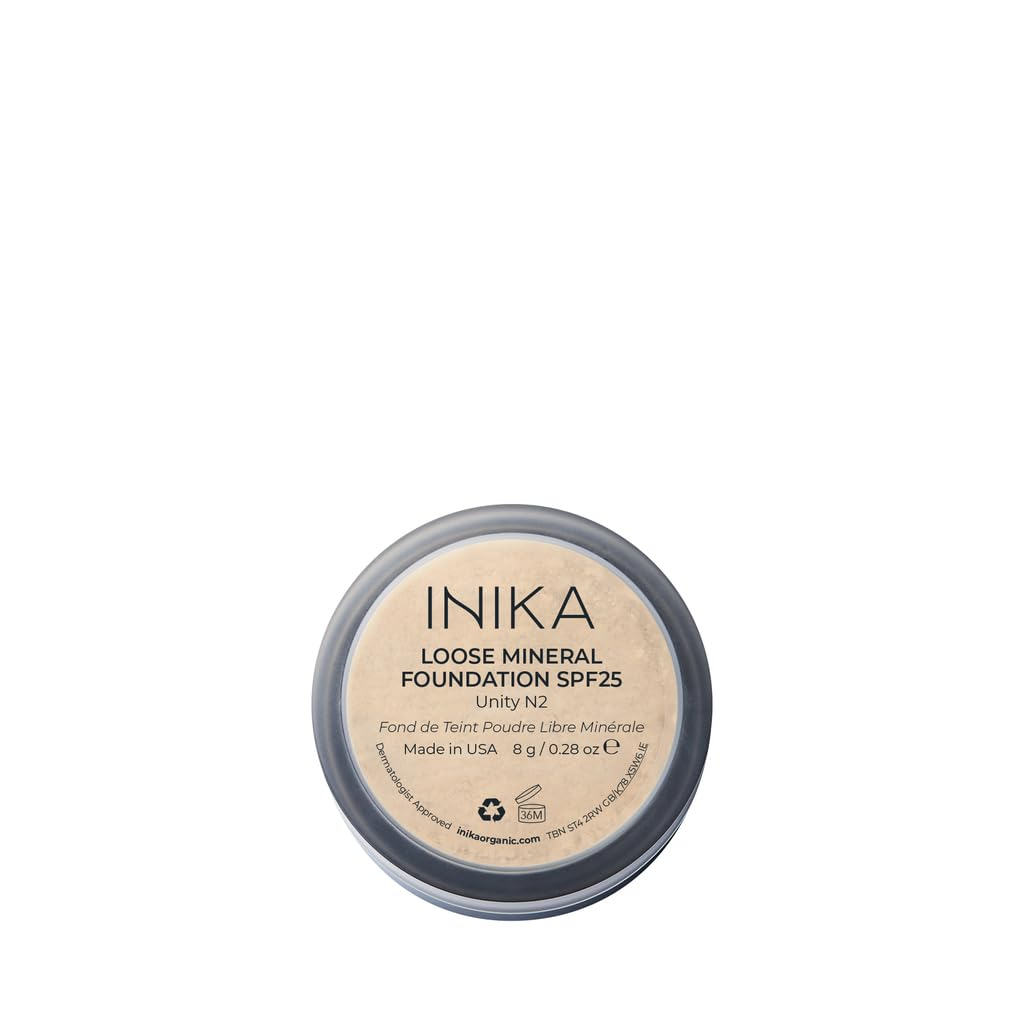 INIKA Organic Mineral Powder Foundation with SPF 25 – Vegan Makeup, Natural Looking, Buildable Coverage, Flawless Radiance &