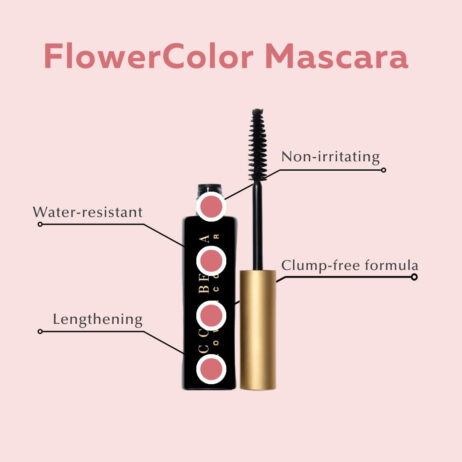 Ecco Bella FlowerColor Vegan Mascara Brown – Long Lasting Organic Formula for Sensitive Eyes – All Natural and Water Resistant