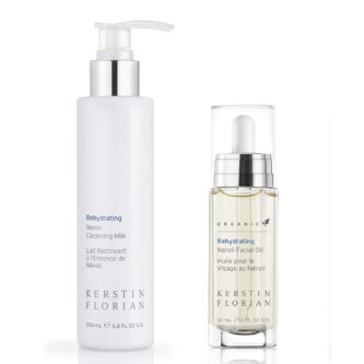 Kerstin Florian Rehydrating Neroli Cleansing Milk, Organic Rehydrating Neroli Facial Oil Set, Gently Cleanses Makeup and