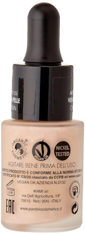 Certified Organic Second-Skin Sublime Drop Liquid Foundation with argan oil, antioxidants, vitamins. Medium-Full Coverage.