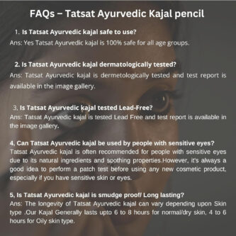 TATSAT-100% Natural Ayurvedic herbal kajal Pencil eyeliner made from Thriphala SOOT